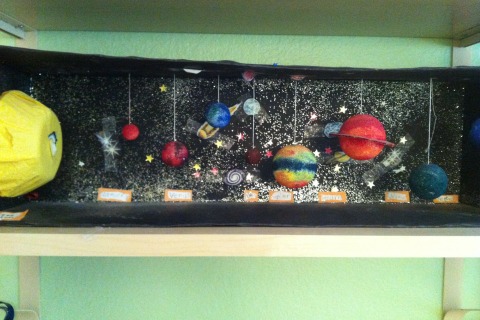 My son's 5th grade 3D Solar System Project - A+ - science- sun