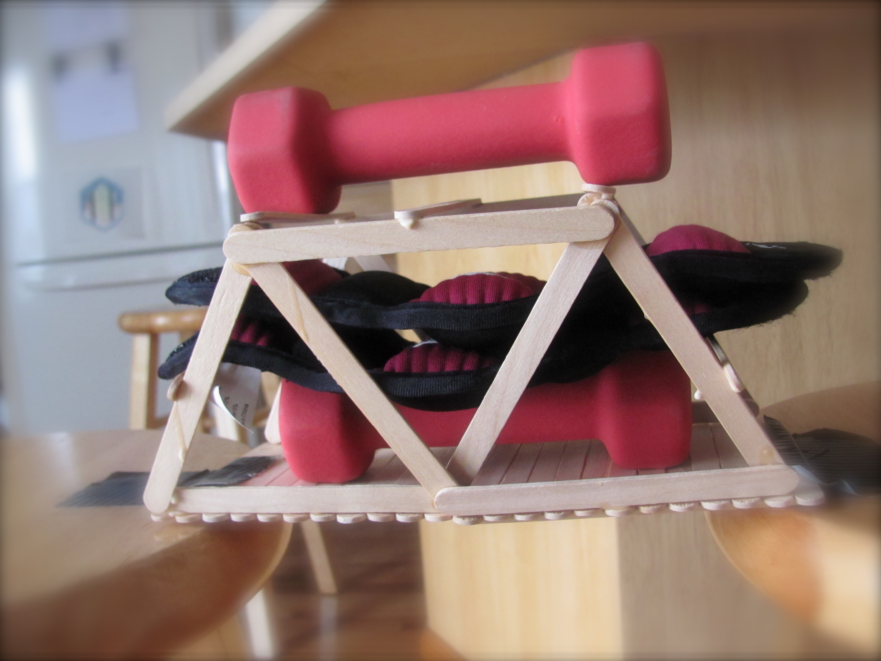 popsicle stick bridge that holds 6+ lbs of weight DIY